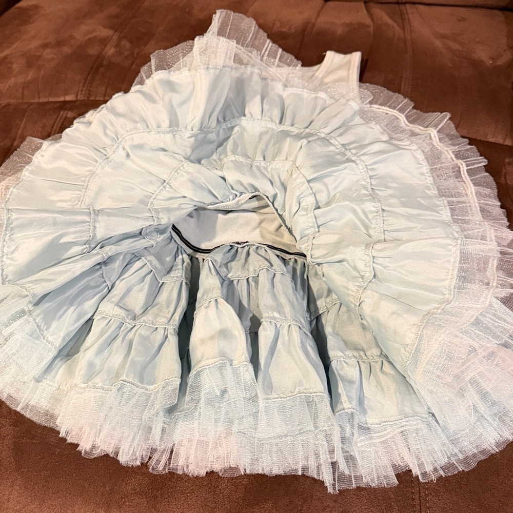 Ooh! La, La! Couture Blue “Cinderella” Dress with Silver Shoe  Detail - size 4 - Picture 4 of 7